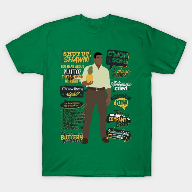 Burton Guster Quotes - Psych T-Shirt by MrSaxon101